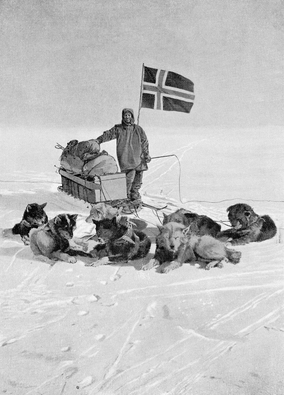 Kapteeni Roald Amundsen Etelänavalla 1912, Lontoossa 1913 julkaistusta teoksesta 