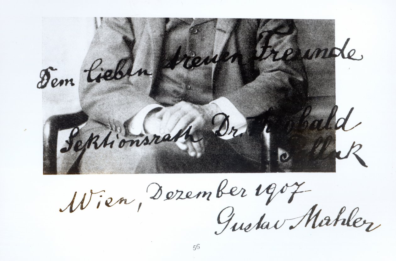 Ote Gustav Mahlerin (1860-1911) kirjeestä joulukuulta 1907 (kynä ja muste paperille) (bw kuva) tekijältä Unbekannt Unbekannt