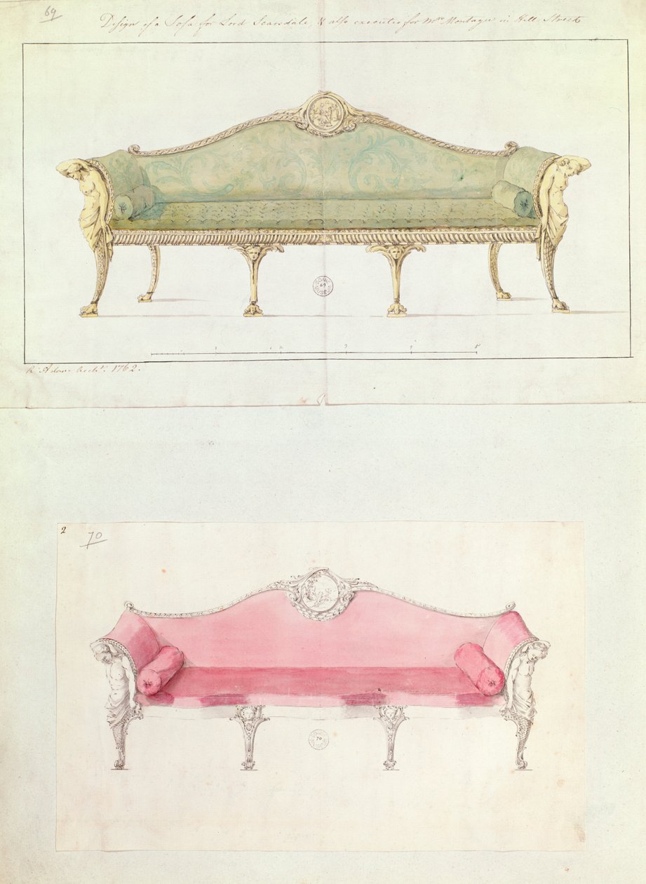 Robert Adamin suunnittelema sohva, 1770-luku tekijältä Unbekannt Unbekannt