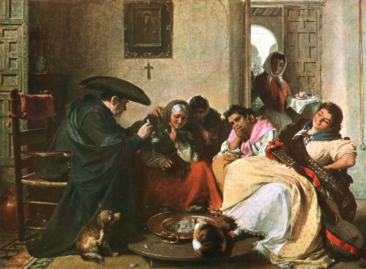 Chat Round The Brasero, 1866, c1902. tekijältä Unbekannt