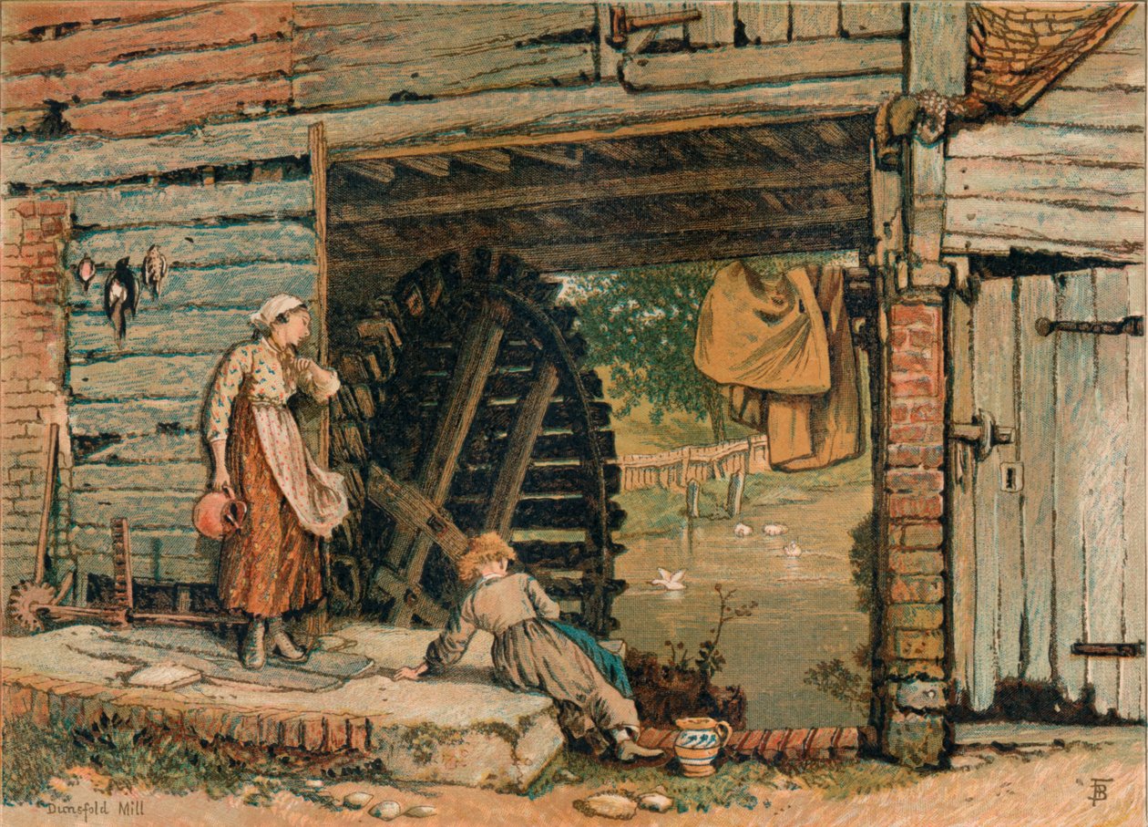 Surreyn vesimylly, 1800-luvun puolivälissä. tekijältä Unbekannt