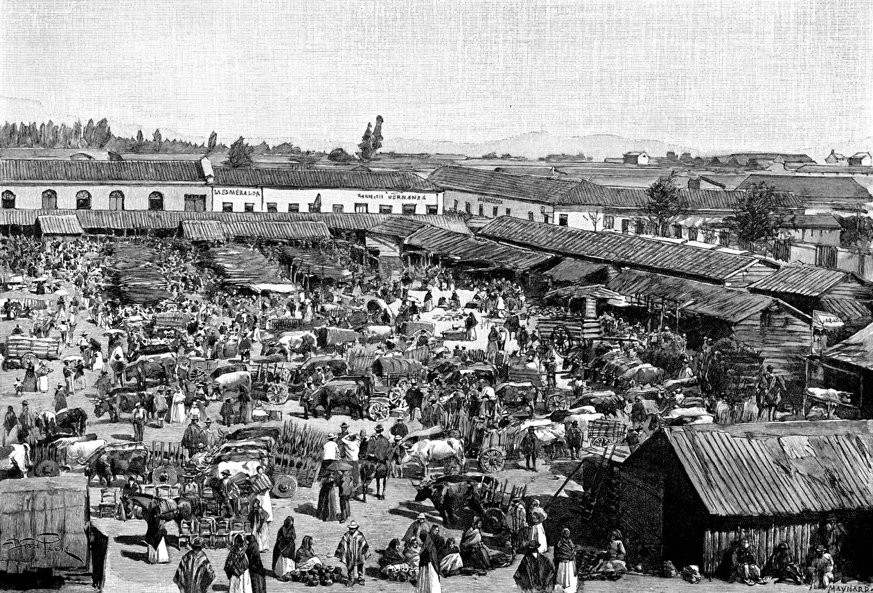 Markkinapaikka, Chile, 1895 tekijältä Unbekannt