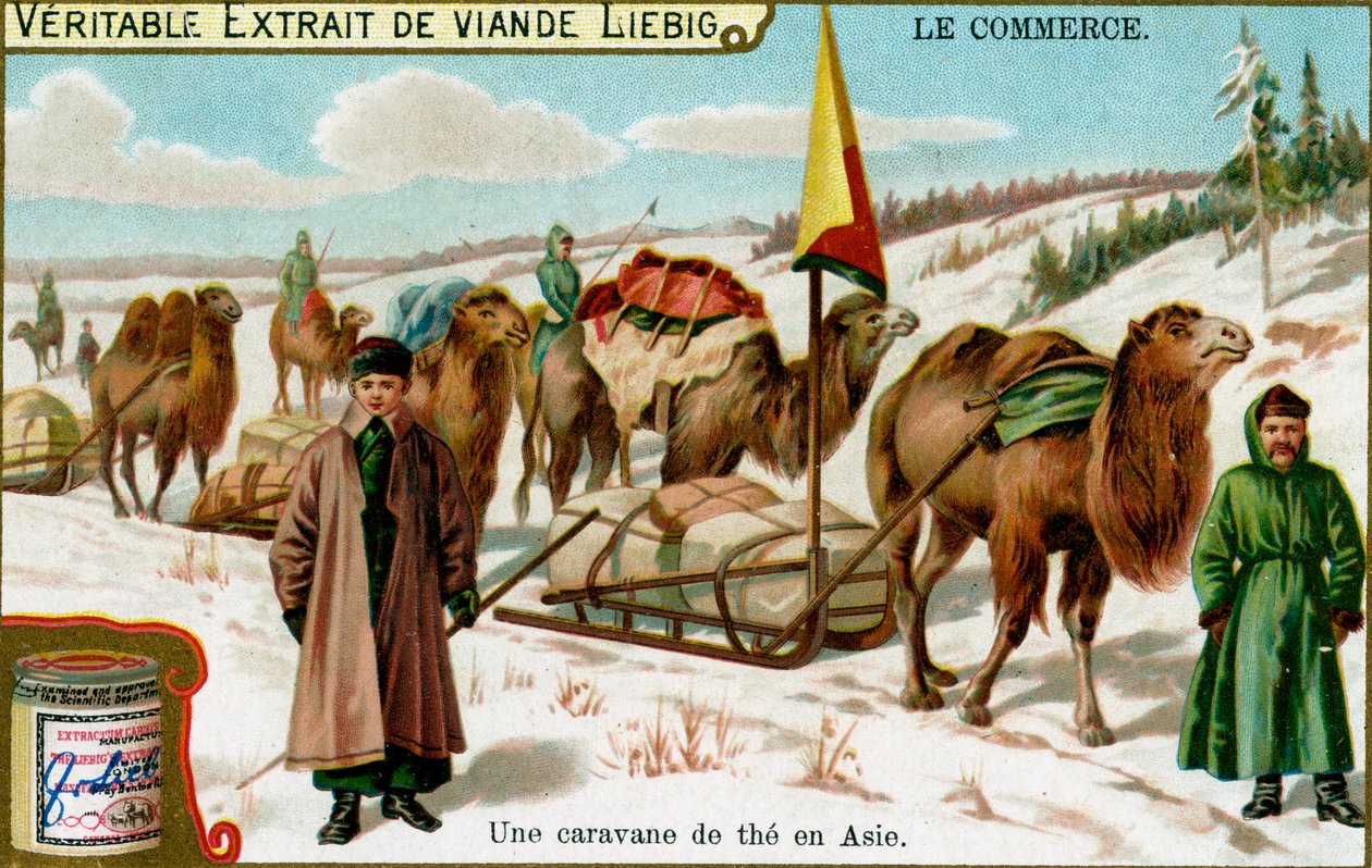 Teekaravaani Aasiassa, c1900 tekijältä Unbekannt