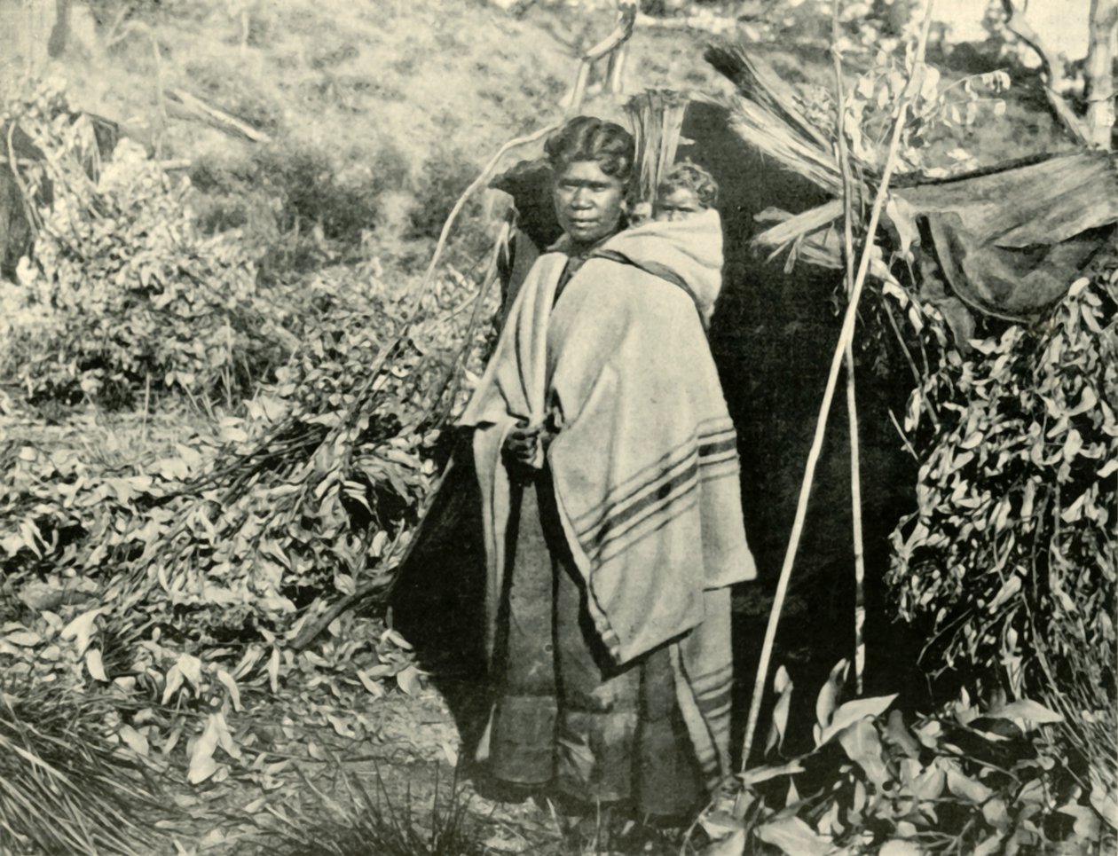Aboriginaalinainen lapsen kanssa, 1901. tekijältä Unbekannt