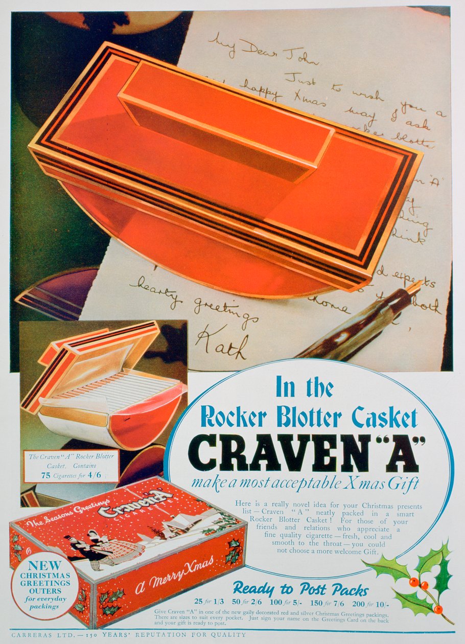 Craven A -savukkeiden mainos, 1936 tekijältä Unbekannt