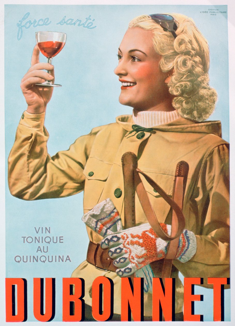Mainos Dubonnet tonic -viinille, 1938 tekijältä Unbekannt