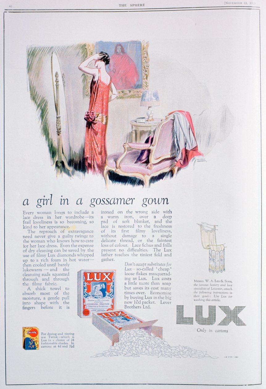 Lux-saippuan mainos, 1925 tekijältä Unbekannt