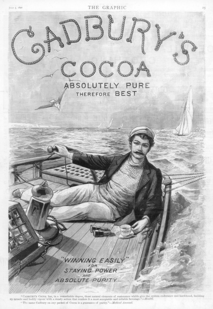 Cadburys Cocoan mainos, 1890. tekijältä Unbekannt