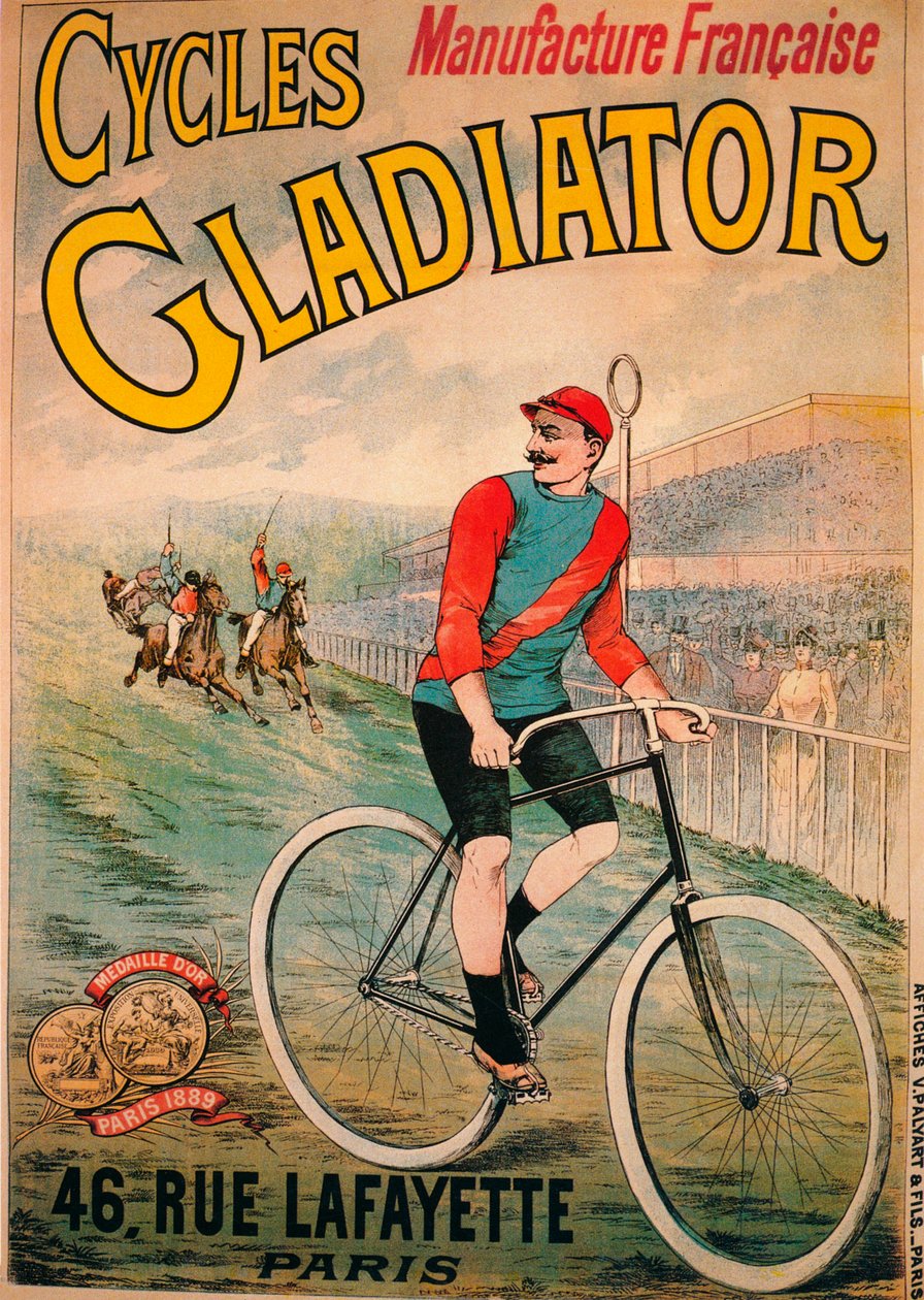 Mainos Cycles Gladiator polkupyörille, c1900 tekijältä Unbekannt