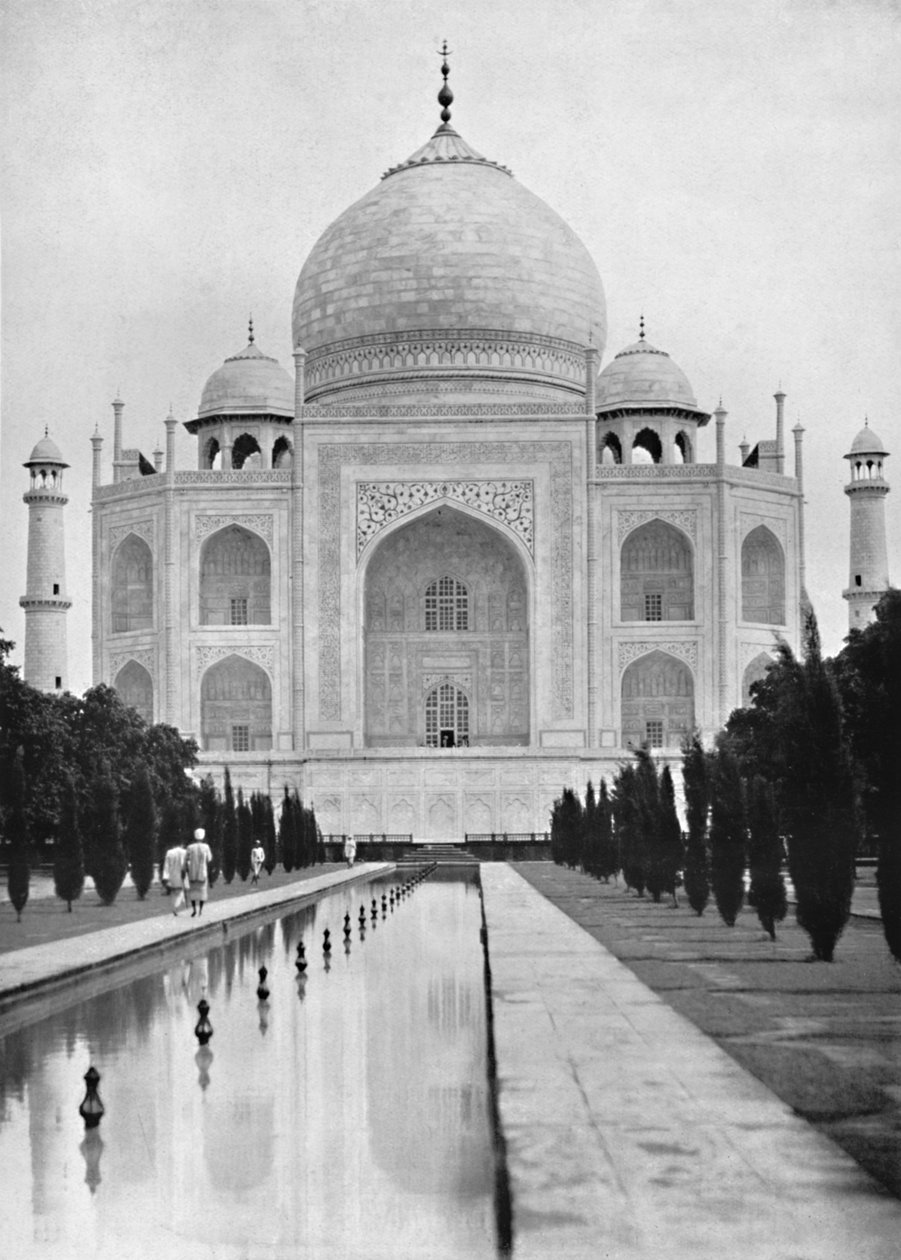 Agra. Taj Mahal lähikuva, vuodelta 1910. tekijältä Unbekannt