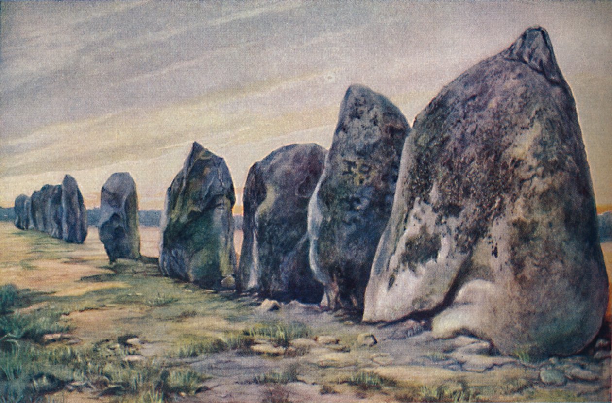 Alinements lähellä Carnacia, Bretagnessa, Ranskassa, vuodelta 1920 tekijältä Unbekannt