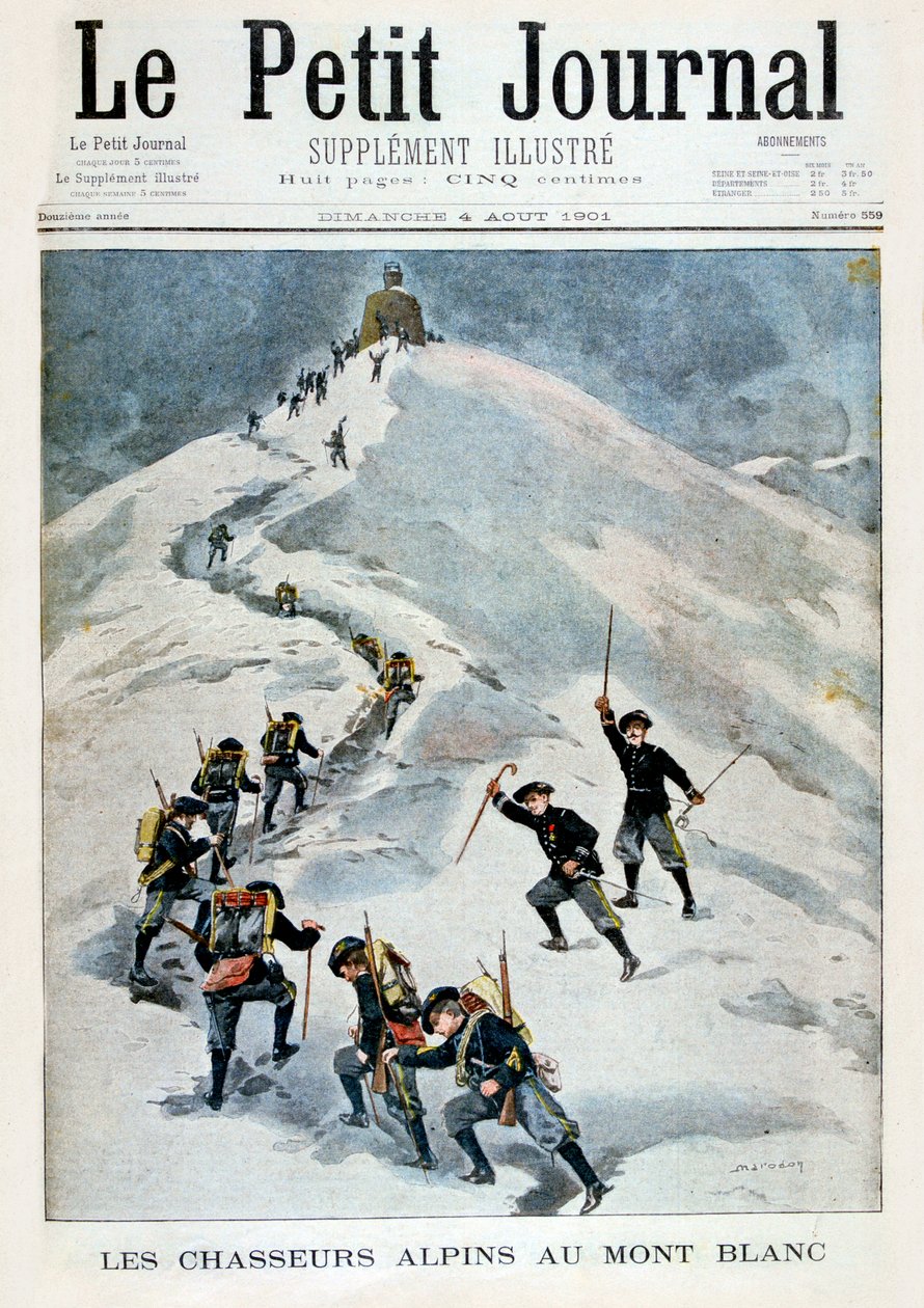 Alppien metsästäjät Mont Blancilla, 1901 tekijältä Unbekannt