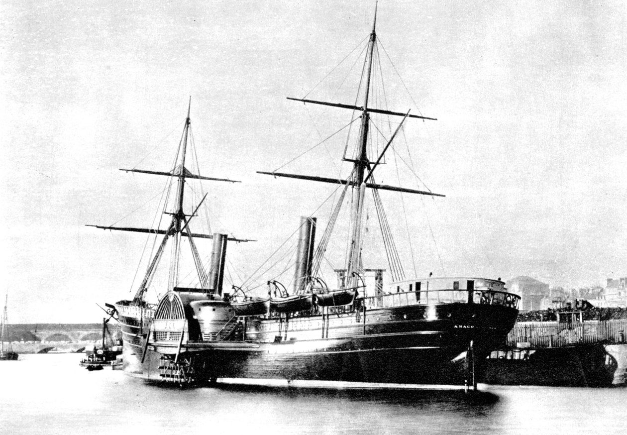 Amerikkalainen transatlanttinen höyrylaiva, Arago, 1856 tekijältä Unbekannt