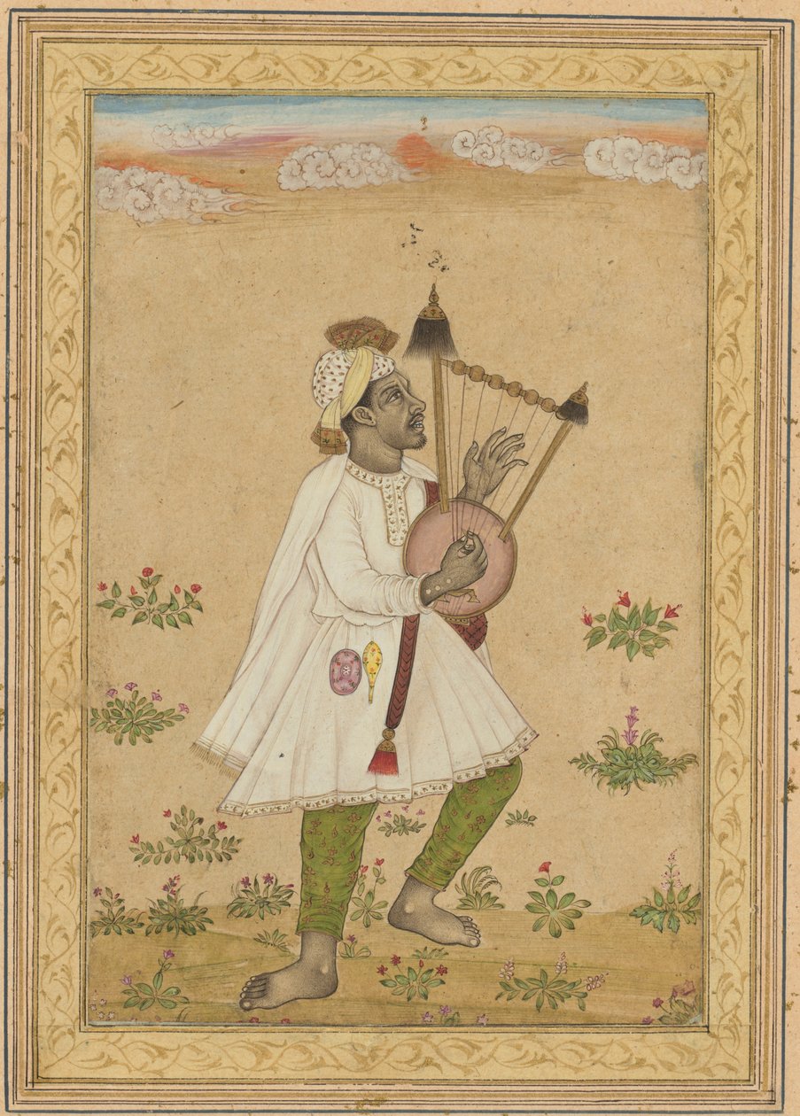 Afrikkalainen Lyre Player, n. 1640-1660. tekijältä Unbekannt