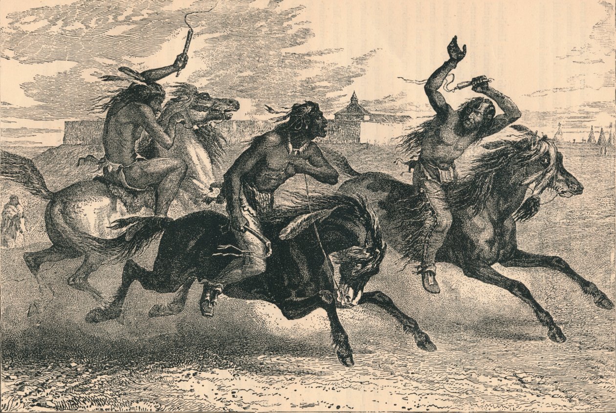 Intian hevoskilpailu, 1800-luku tekijältä Unbekannt