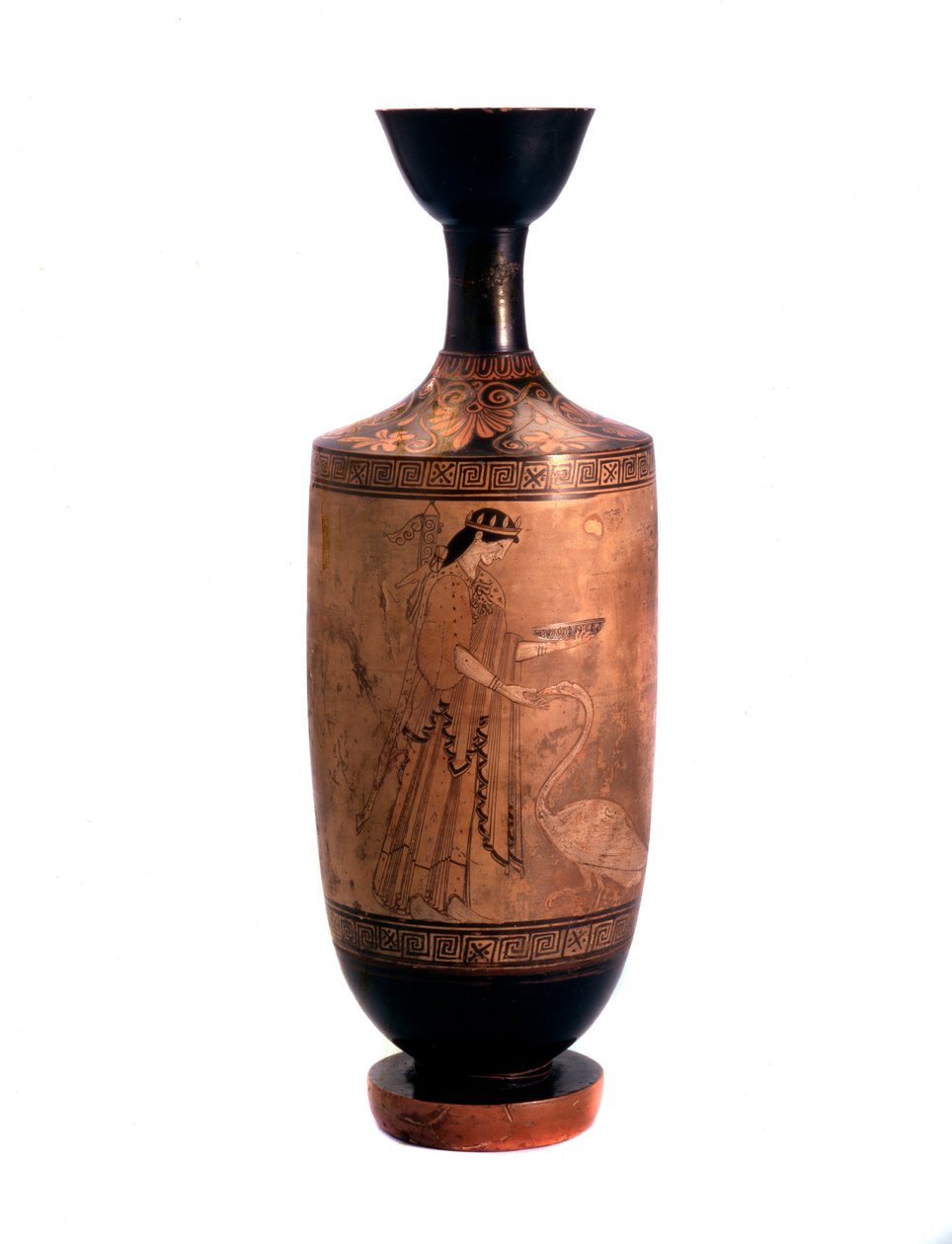 Artemis joutsenen kanssa. Lekythos, valkopohjainen, n. 490 eaa tekijältä Unbekannt