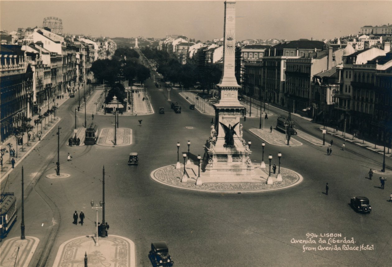 Avenida da Liberdade, Lissabon, Portugali, vuodelta 1936 tekijältä Unbekannt
