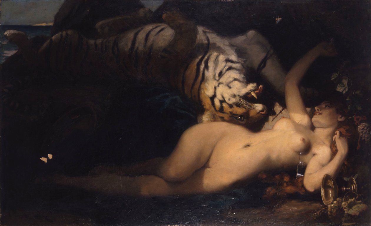 Bacchante jouant avec un tigre tekijältä Unbekannt Unbekannt