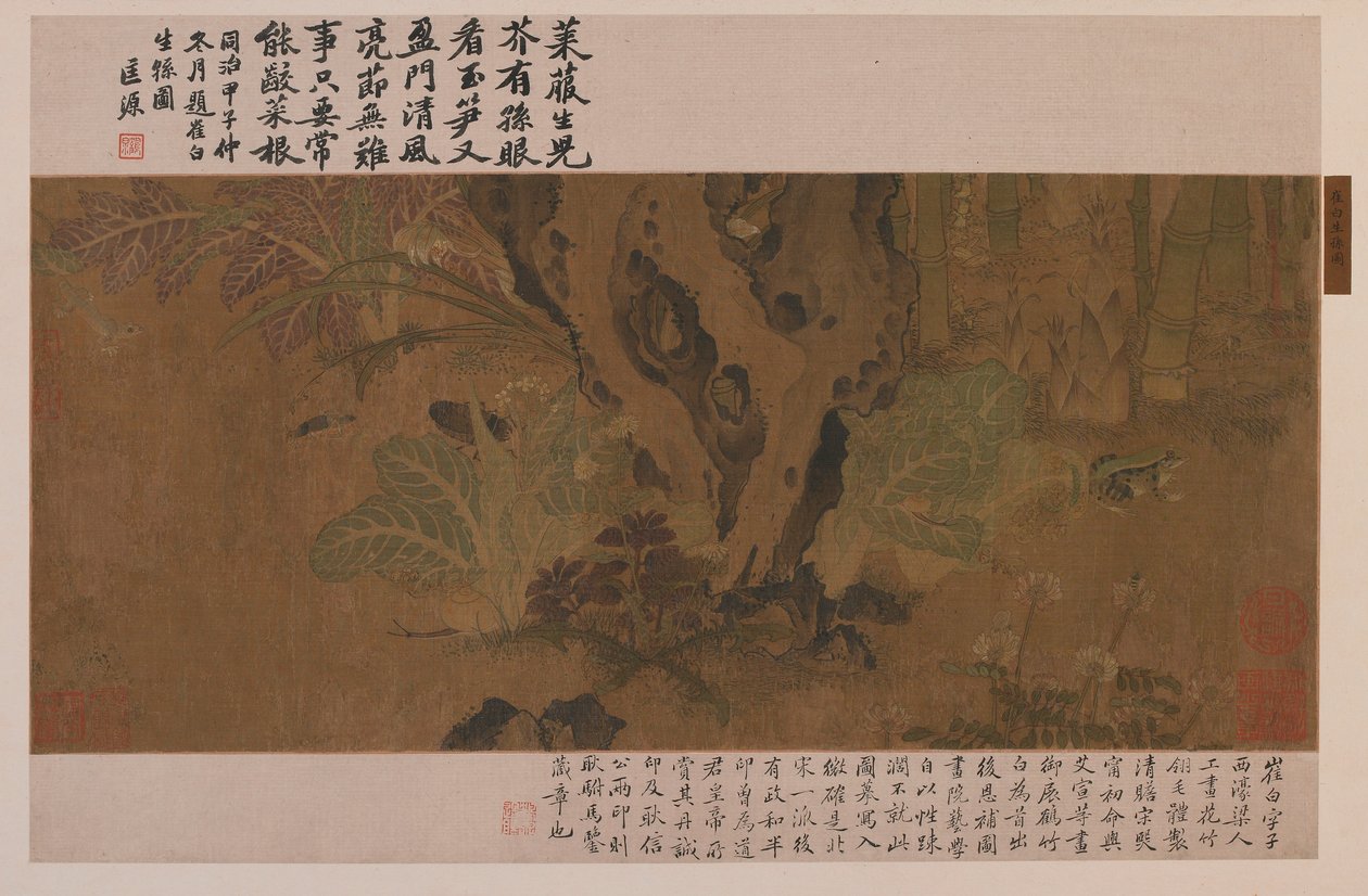 Bambu, sammakko ja hyönteiset, Ming-dynastia, 1368-1644. tekijältä Unbekannt