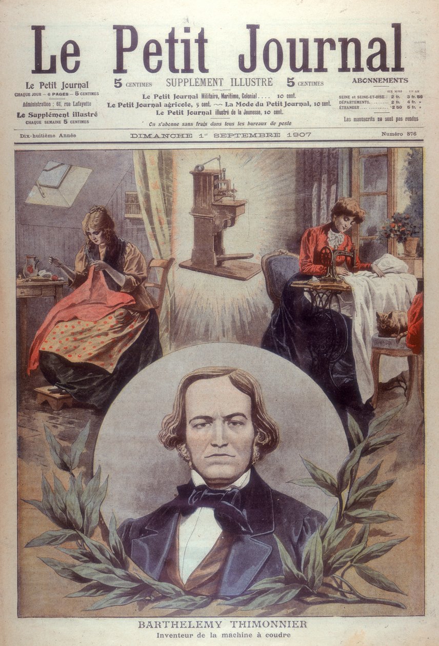 Barthelemy Thimonnier, 1800-luvun ranskalainen keksijä, [1907] tekijältä Unbekannt