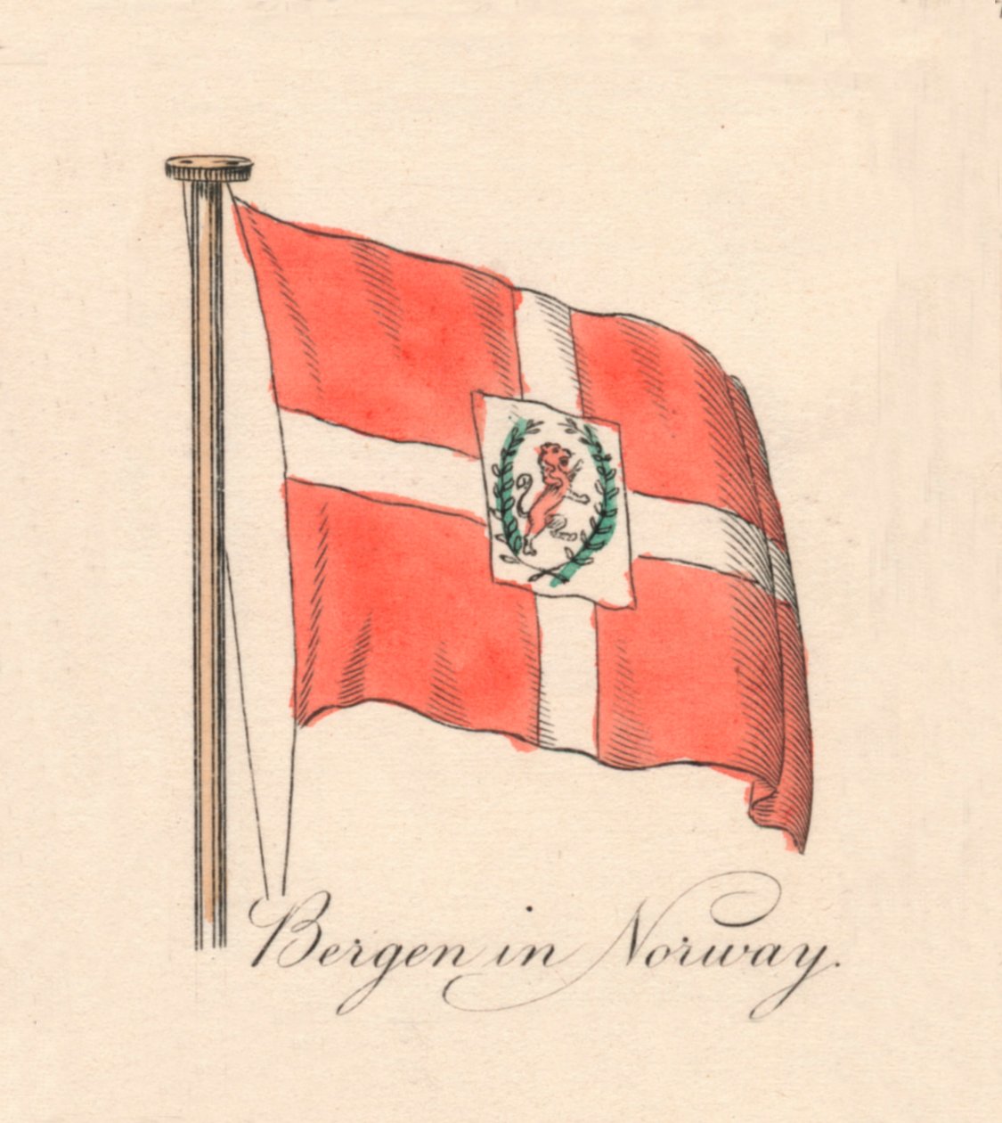 Bergen Norjassa, 1838 tekijältä Unbekannt