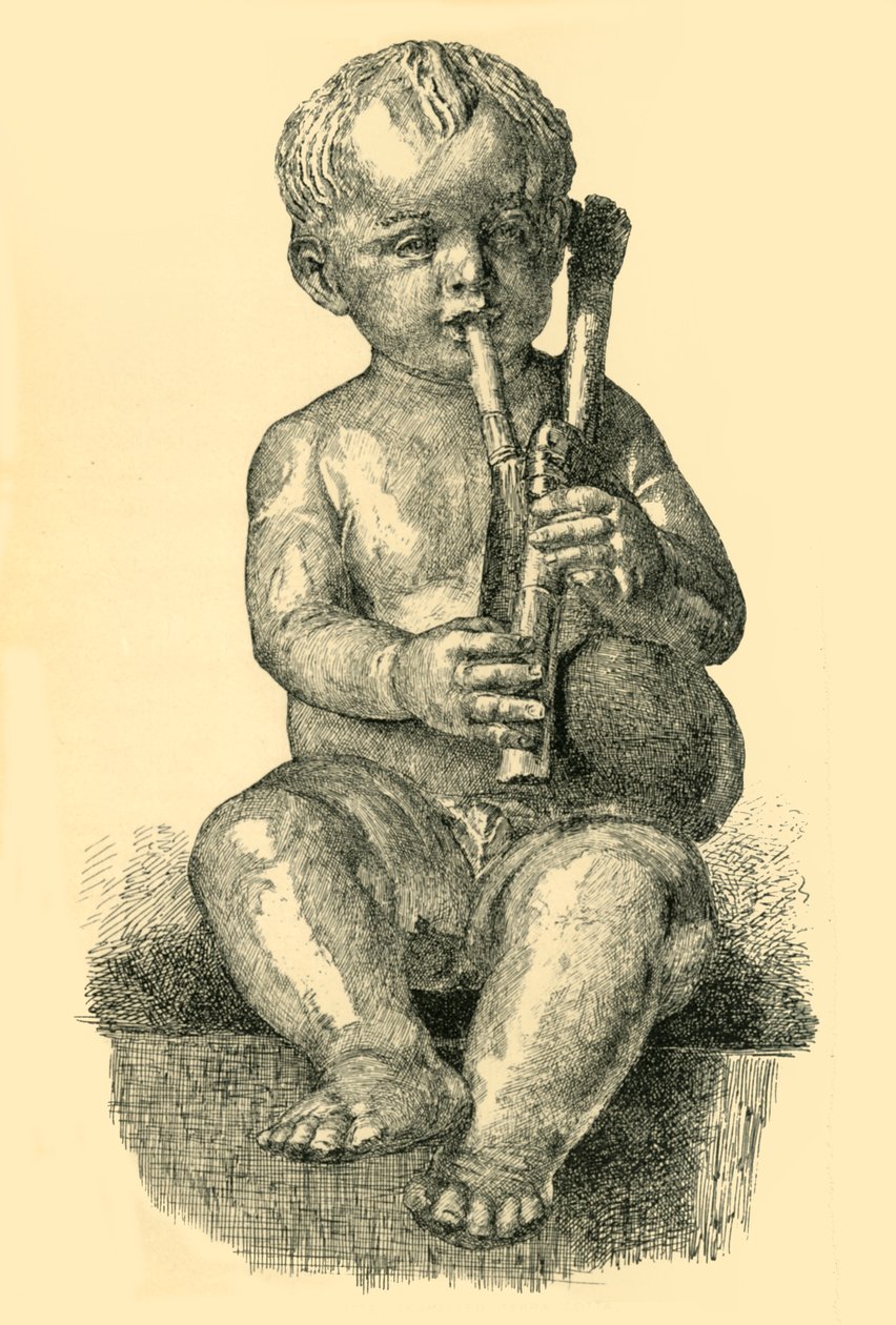 Poika soittaa säkkipilliä, c1490-1520, 1881. tekijältä Unbekannt