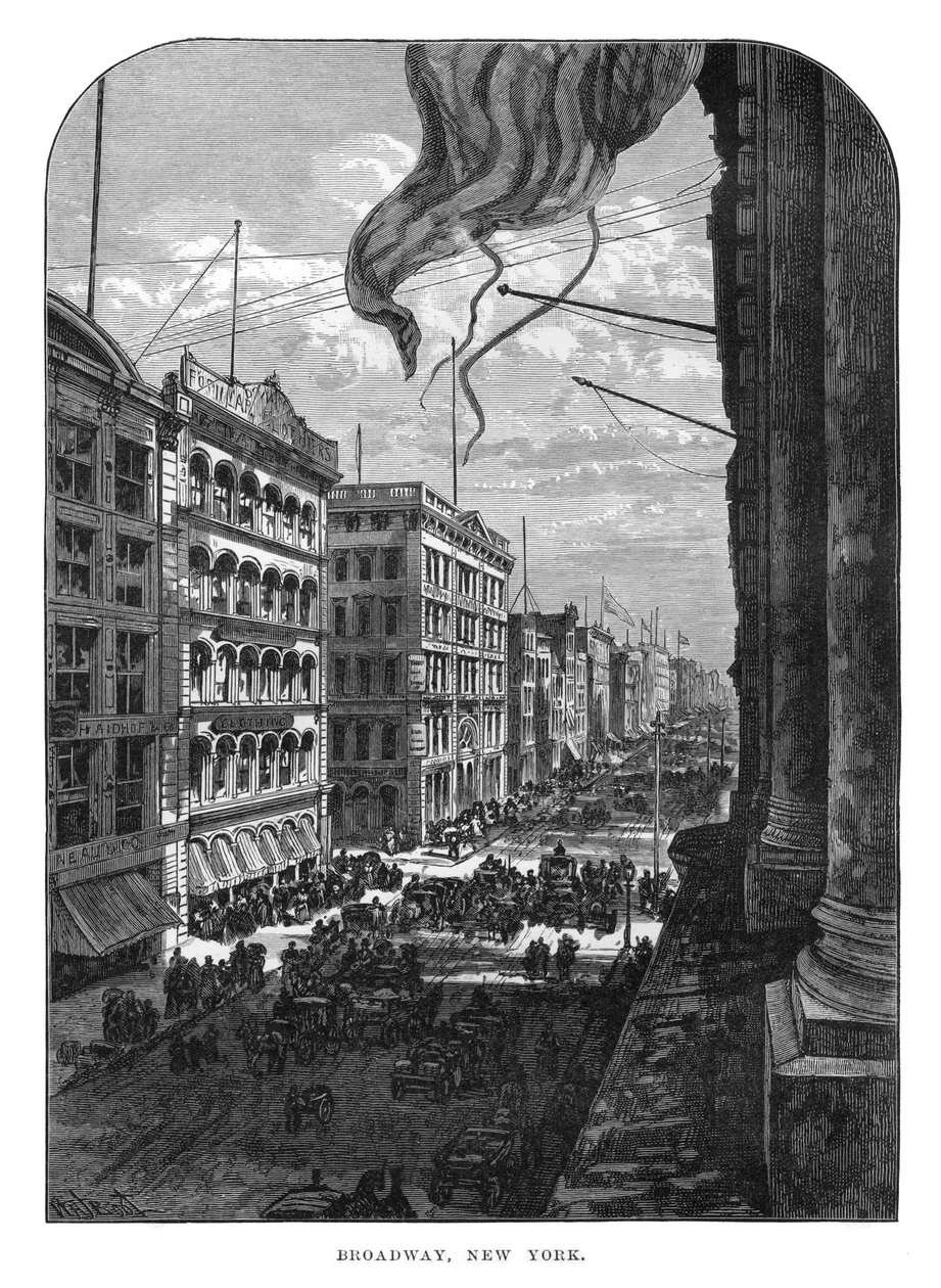 Broadway, New York, 1800-luku tekijältä Unbekannt