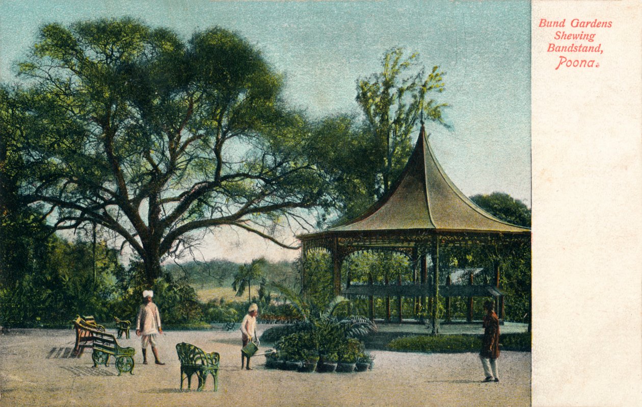 Bund Gardens Shewing Bandstand, Poona, c1900 tekijältä Unbekannt