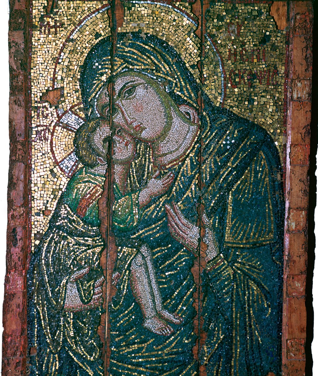 Bysanttilainen mosaiikki Neitsyt ja lapsi, 1300-luku tekijältä Unbekannt