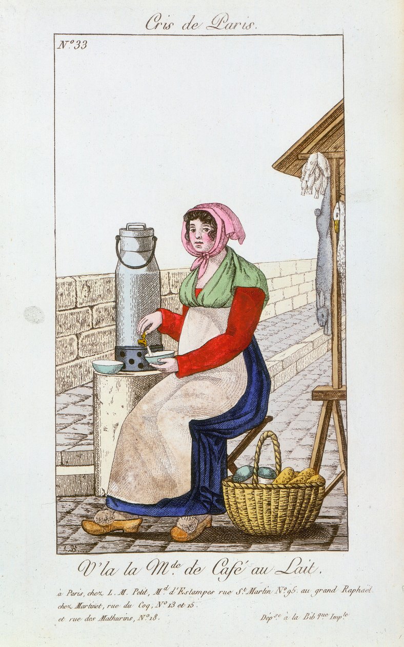 Cafe-au-lait myyjä, 1826 tekijältä Unbekannt