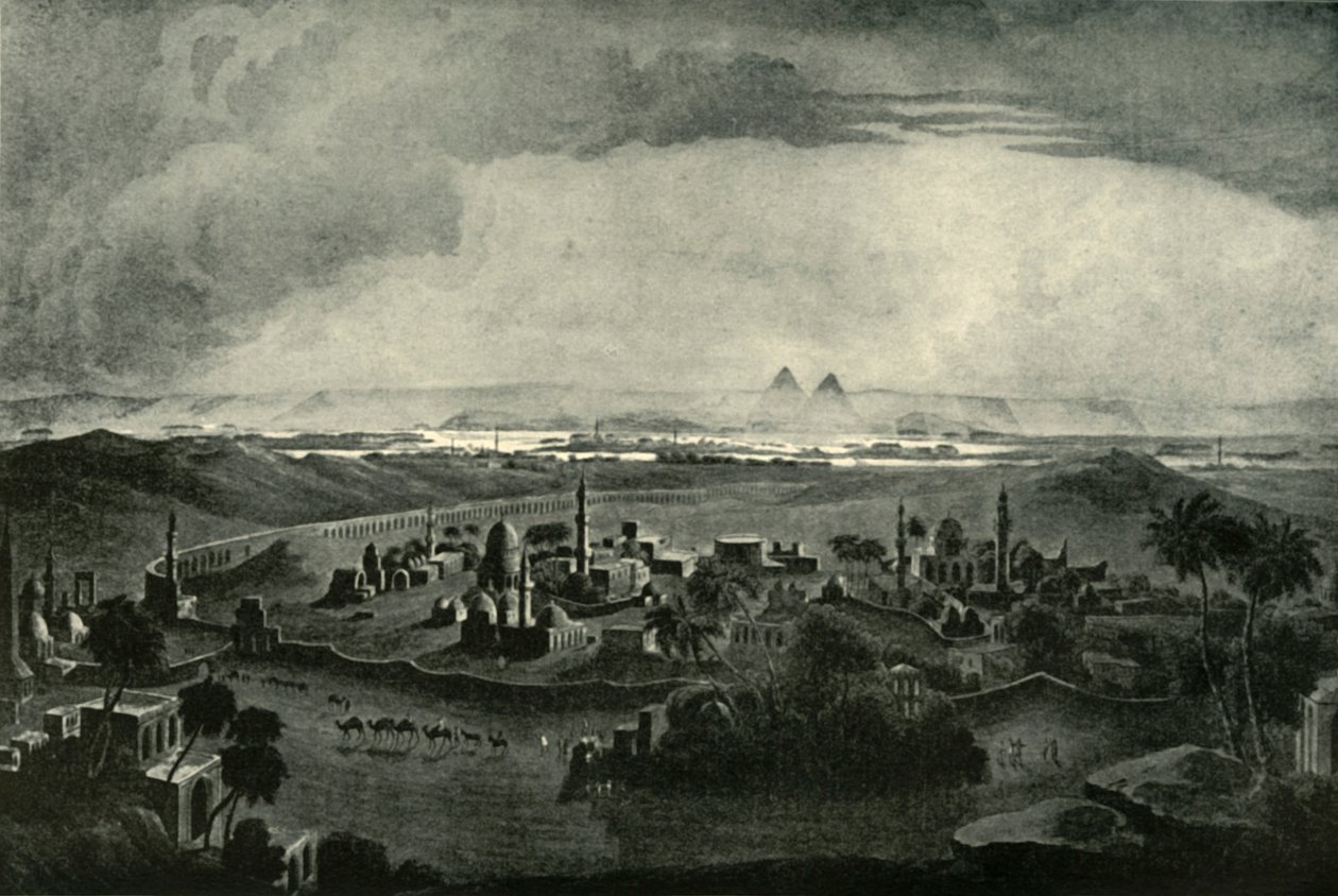Kairo ja pyramidit, 1800-luvun alku, 1901. tekijältä Unbekannt