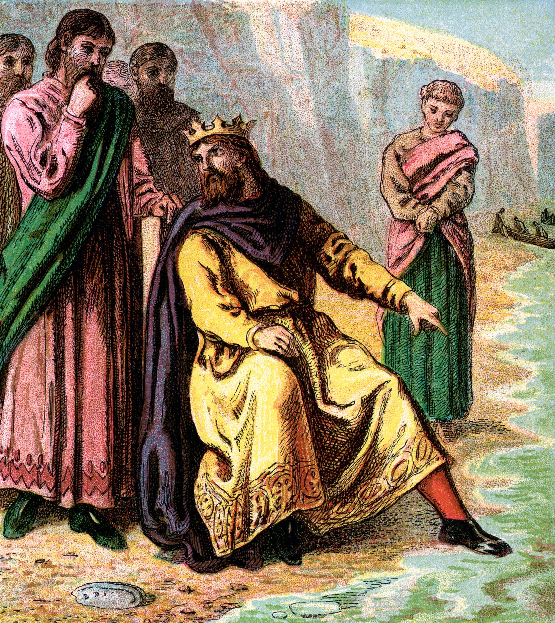 Canute and His Courtiers, 1000-luku, n. 1850 tekijältä Unbekannt