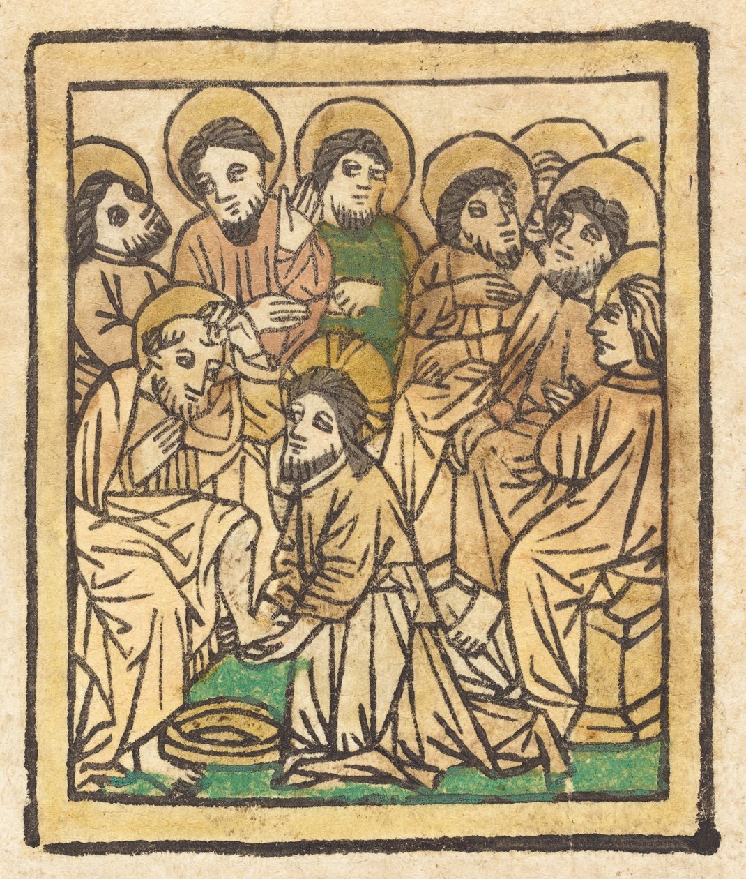 Kristus pesee apostolien jalkoja, n. 1490. tekijältä Unbekannt