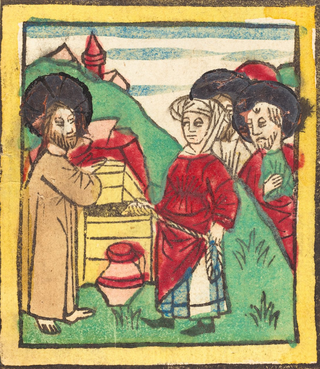 Kristus ja Samarialainen nainen, n. 14401460. tekijältä Unbekannt