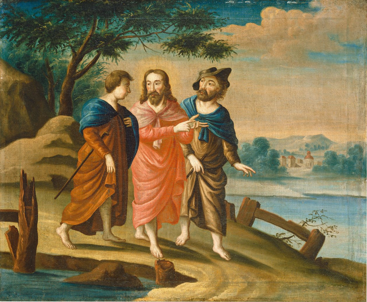 Kristus tiellä Emmaukseen, n. 17251730. tekijältä Unbekannt