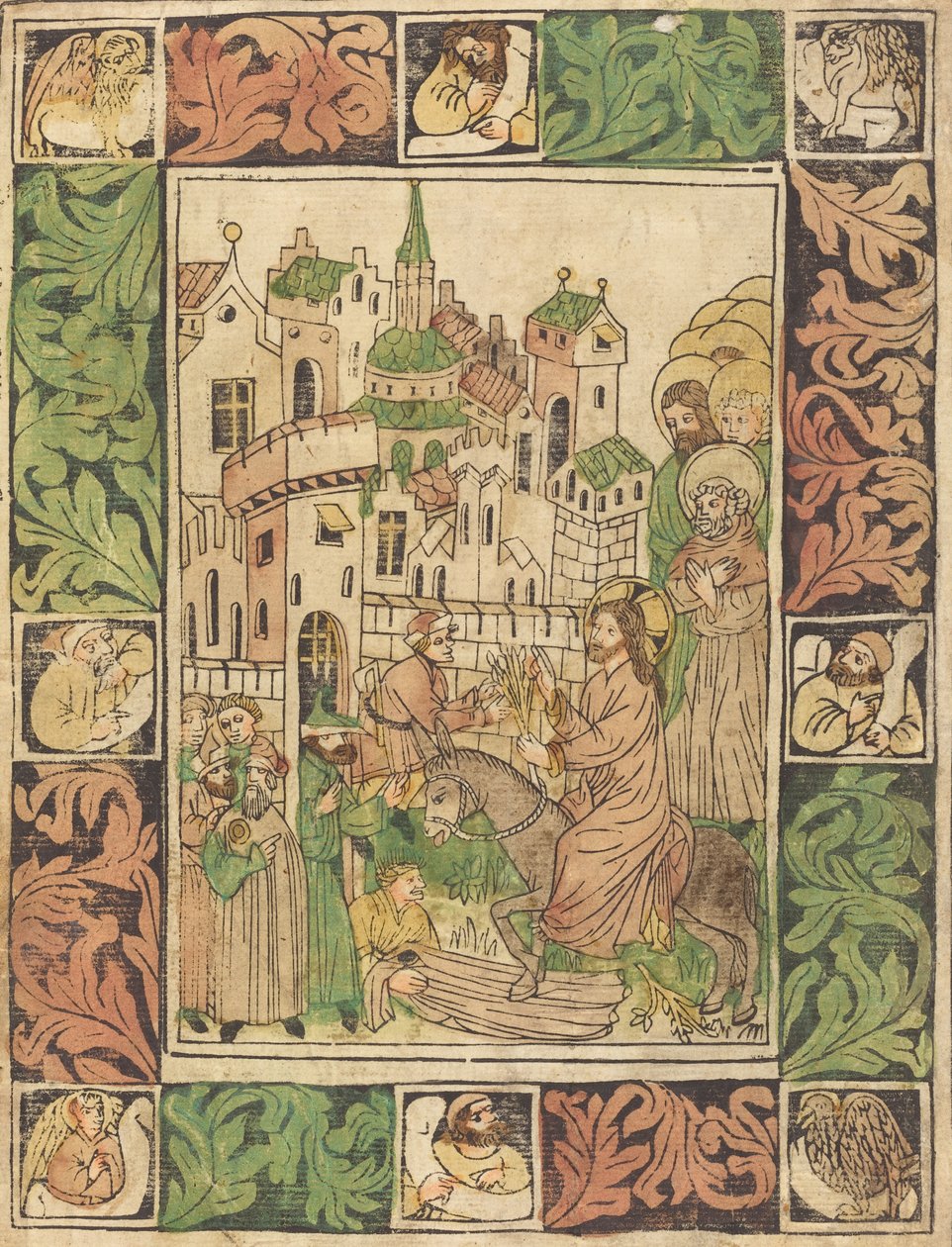 Kristuksen tulo Jerusalemiin, n. 1450. tekijältä Unbekannt