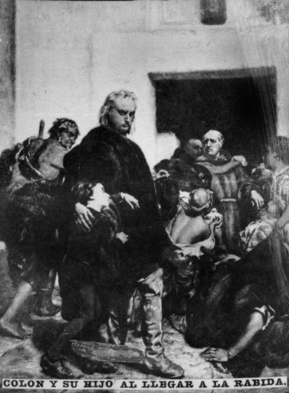 Kolumbus saapuu Rabidaan, 1400-luku, 1920-luku tekijältä Unbekannt