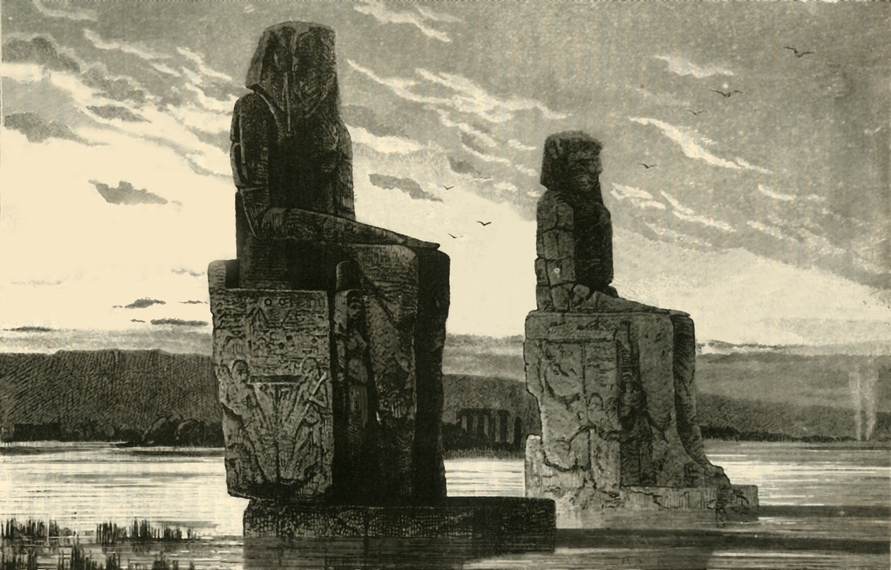 Kolossaaliset patsaat Thebessa, 1890. tekijältä Unbekannt