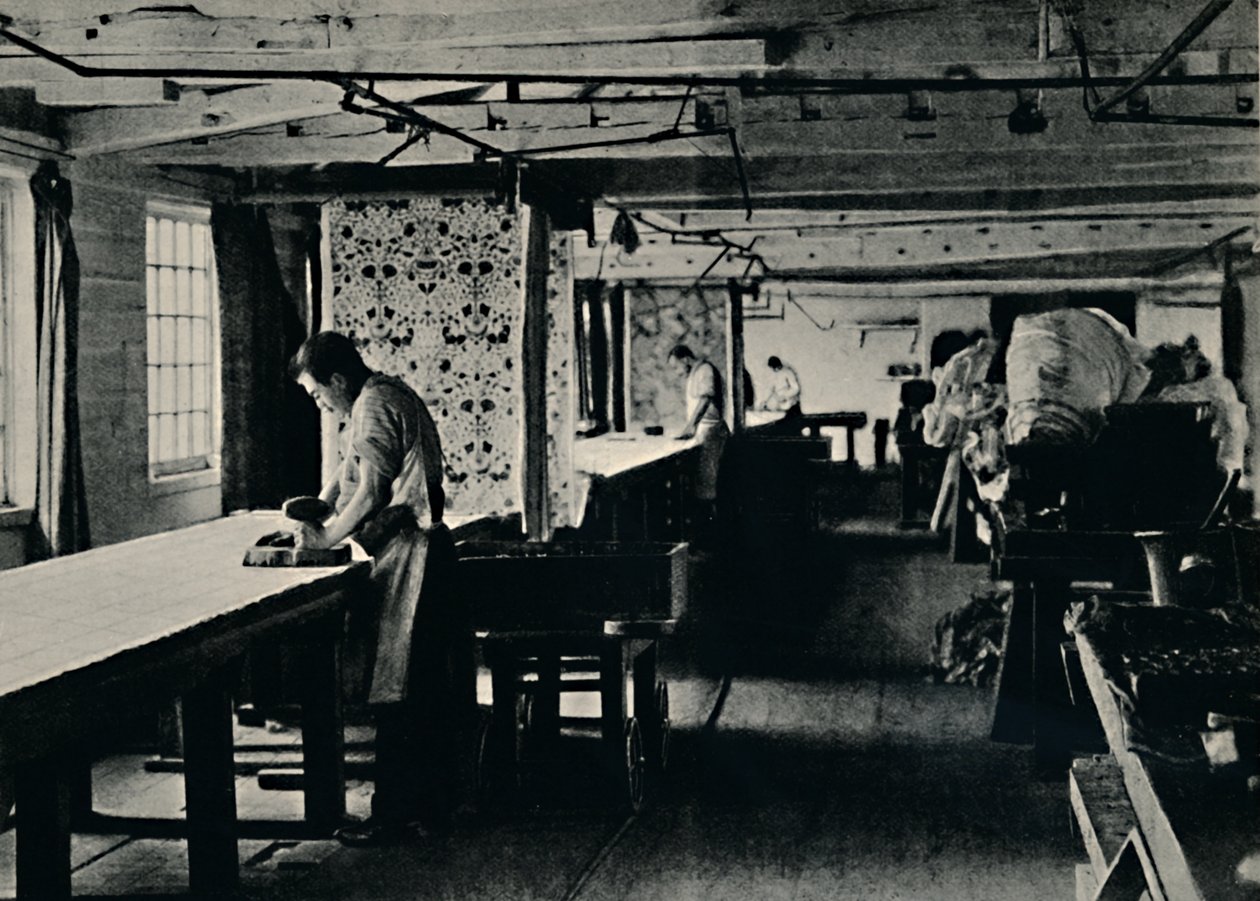 Puuvillapainatus Merton Abbey Worksissa, c1884. tekijältä Unbekannt