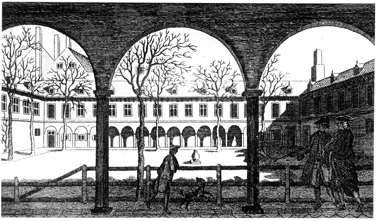 Gresham Collegen sisäpiha, Lontoo, 1700-luku tekijältä Unbekannt