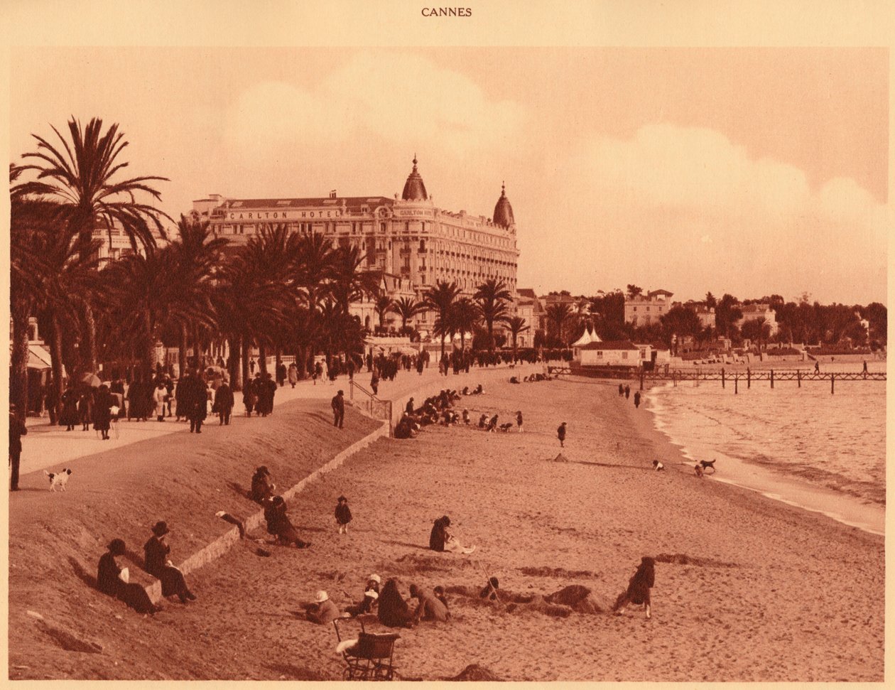 Croisette Promenade - Ranta ja kasino, Cannes, 1930. tekijältä Unbekannt