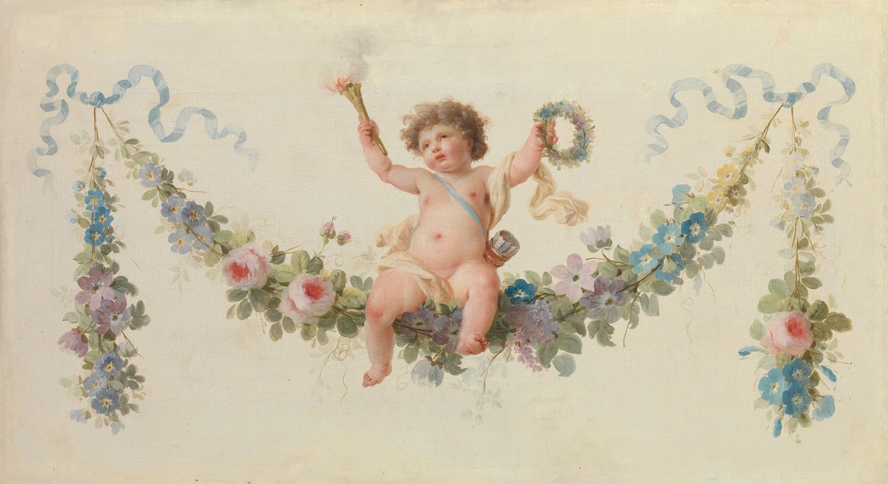 Amor istuu seppeleellä, 1770-90. tekijältä Unbekannt