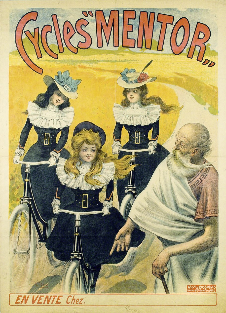 Cycles Mentor -juliste, noin 1896 tekijältä Unbekannt