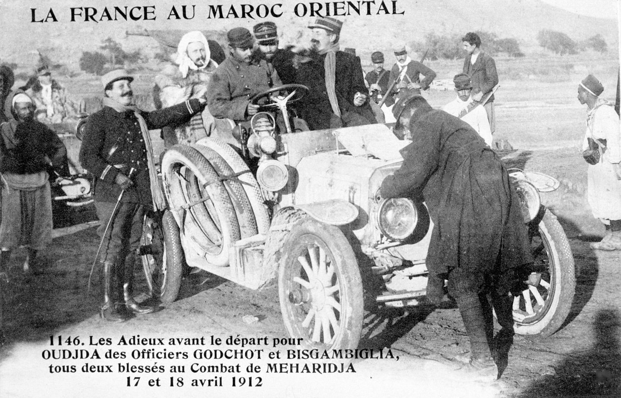 Lähtö Oudjdaan upseerit haavoittuneita ..., 1900-luku tekijältä Unbekannt