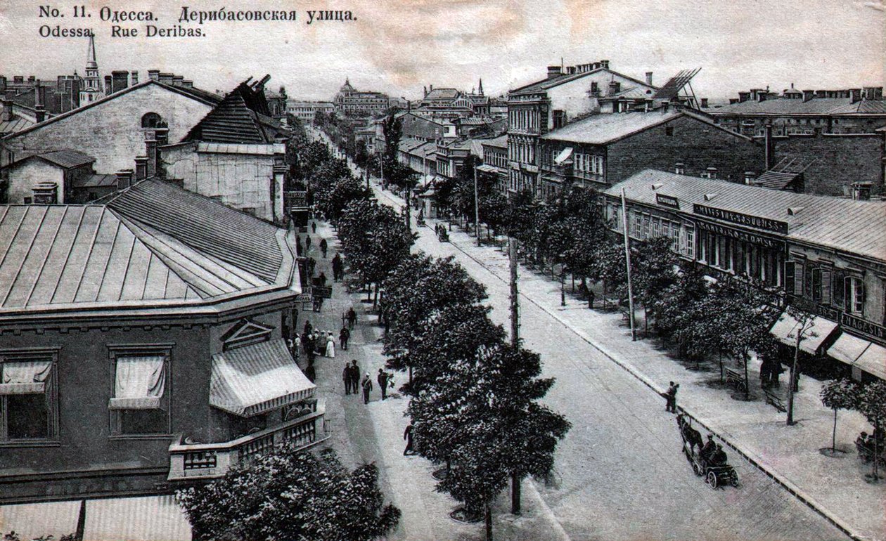 Deribasovskaya Street, Odessa, Venäjä, 1800-luvun puoliväli tekijältä Unbekannt