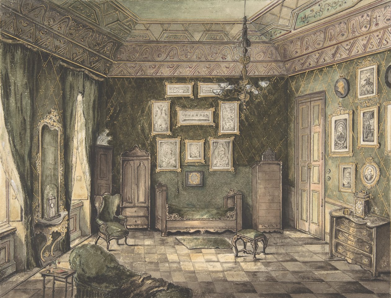 Sisustussuunnittelu, 1800-luku. tekijältä Unbekannt