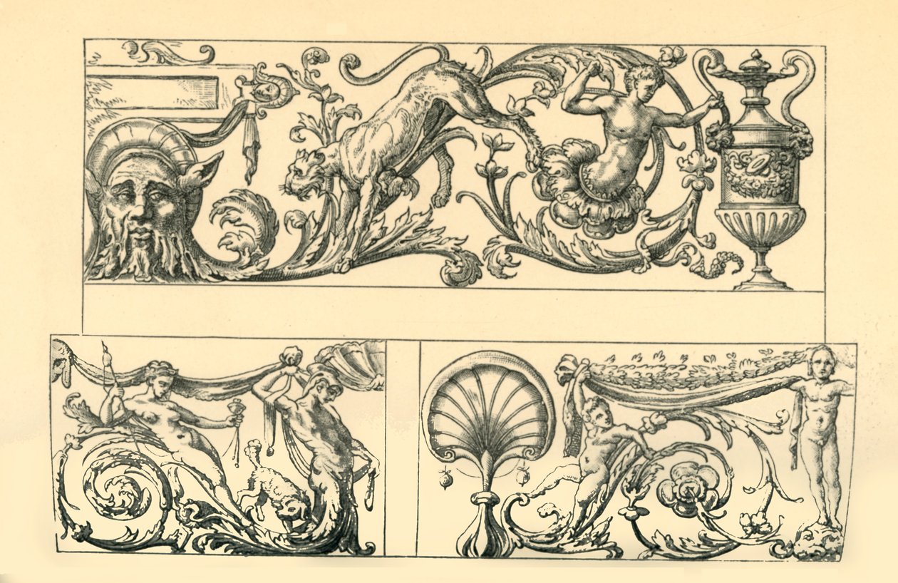 Suunnittelut groteskille friiseille, 1500-luku, 1881. tekijältä Unbekannt