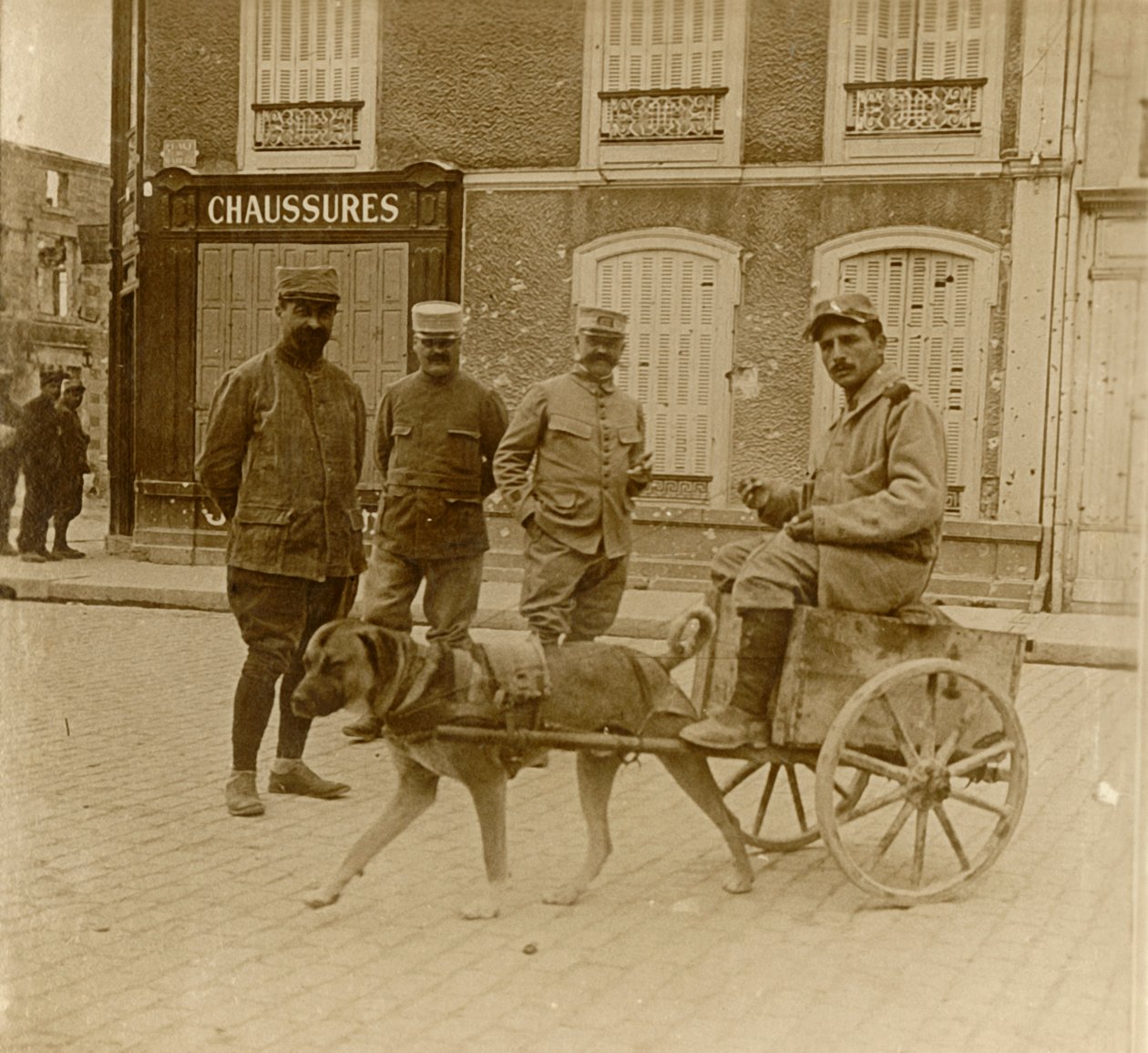 Koirakärryt, Ranska, c1914-c1918 tekijältä Unbekannt