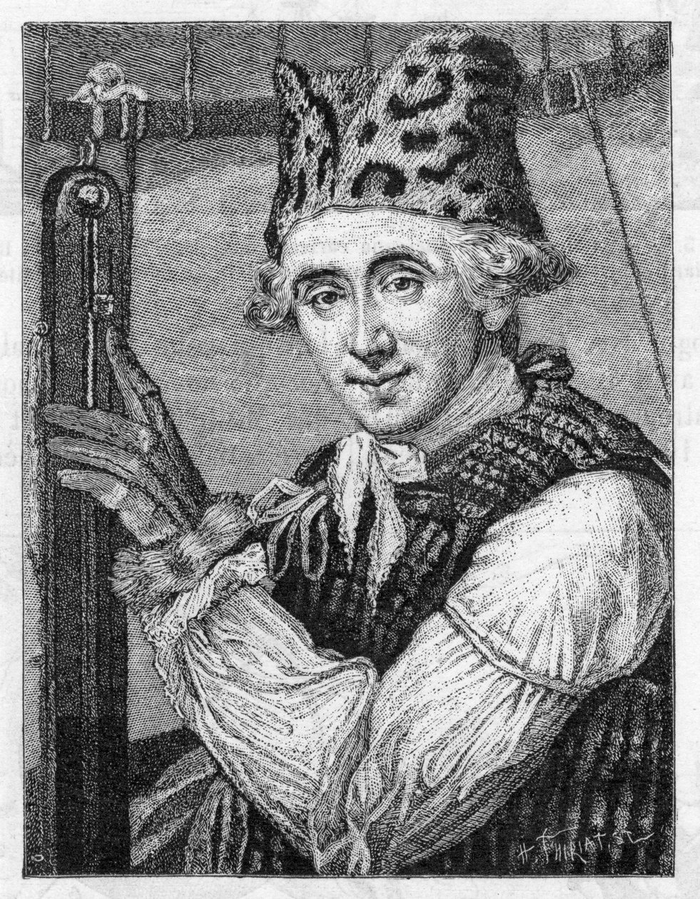 Tri John Jeffries, yhdysvaltalainen ilmapalloilija, 1786 tekijältä Unbekannt