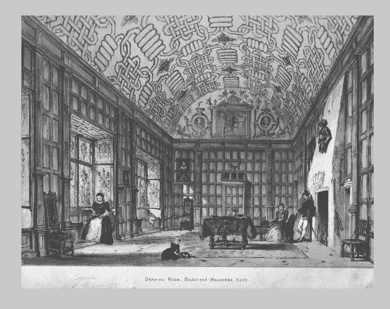 Drawing Room, Boughton-Malherbe, Kent., 1800-luvun puoliväli tekijältä Unbekannt